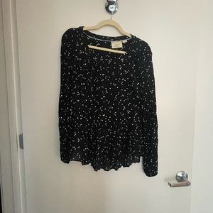 Anthropologie polka dot baby doll top